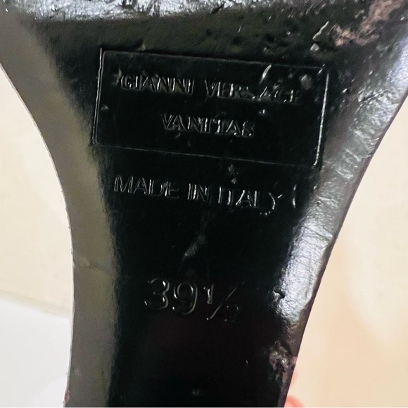 Authentic Versace Black and Gold Wedge Medusa Heels - Picture 9 of 9